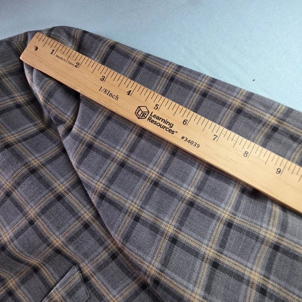Roberto Perelli Mens Grey Plaid Two Button Blazer Sport Coat Jacket